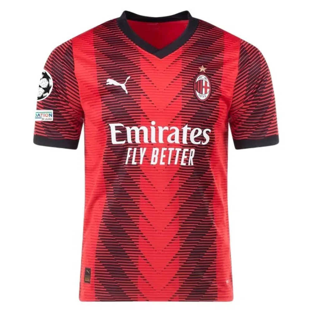 Men's Replica Puma AC Milan Home Jersey 2324 - UCL