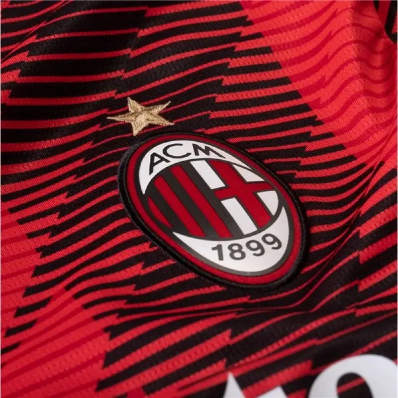 Men's Replica Puma AC Milan Long Sleeve Home Jersey 2324