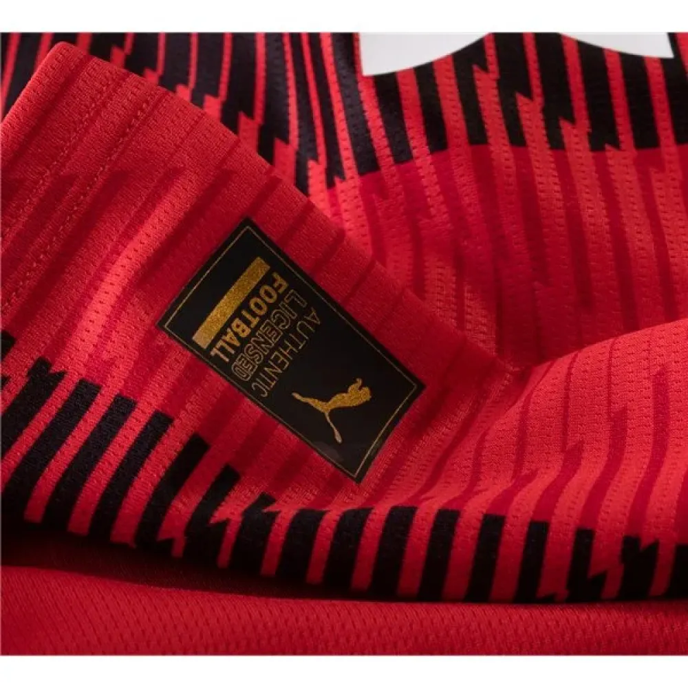 Men's Replica Puma AC Milan Long Sleeve Home Jersey 2324