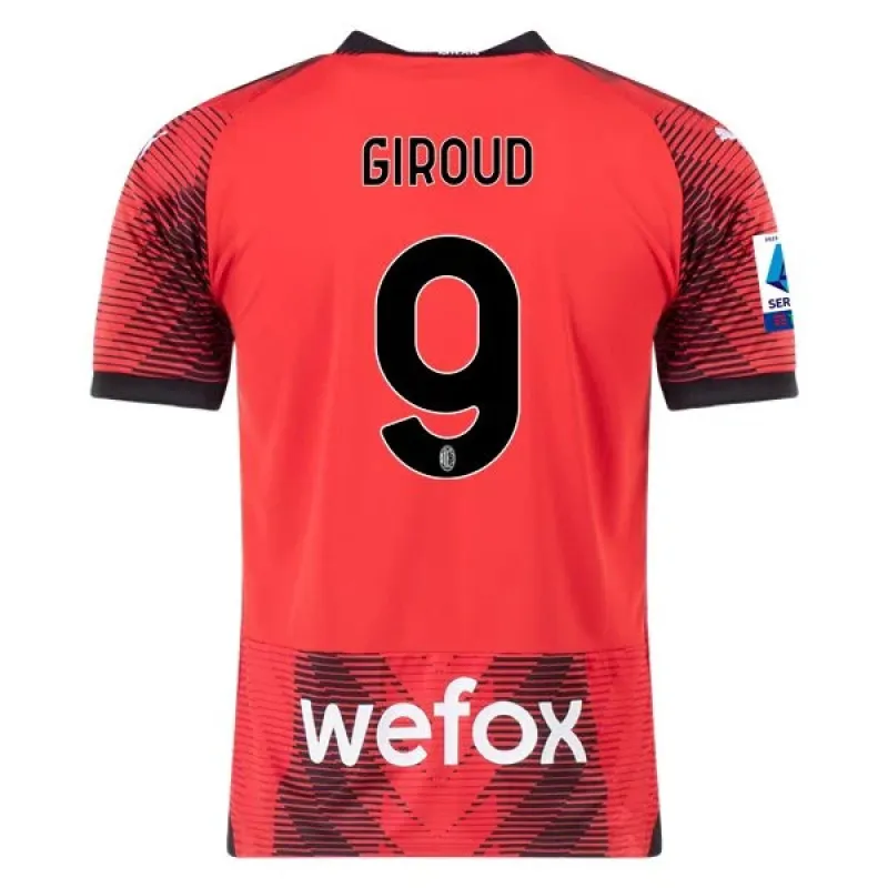 Men's Replica Puma Giroud AC Milan Home Jersey 2324