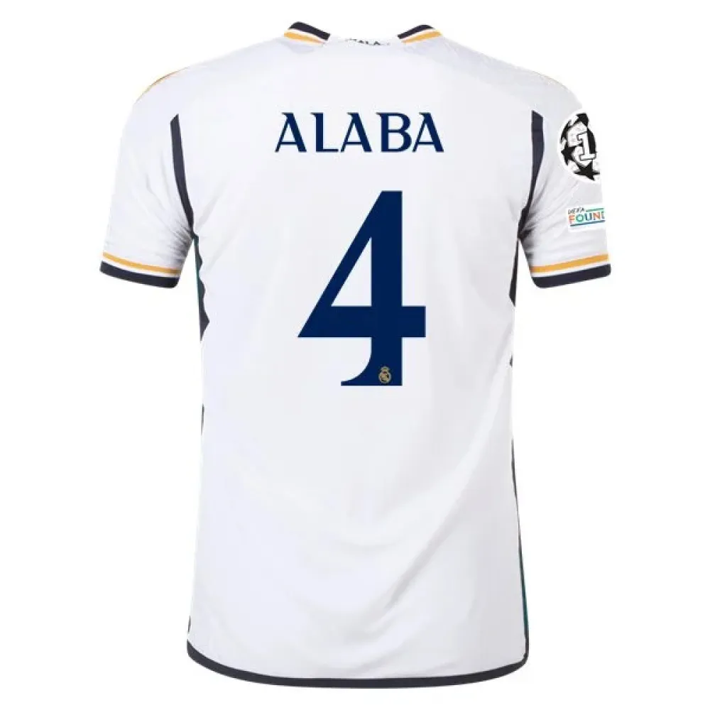 Men's Authentic Adidas Alaba Real Madrid Home Jersey 2324