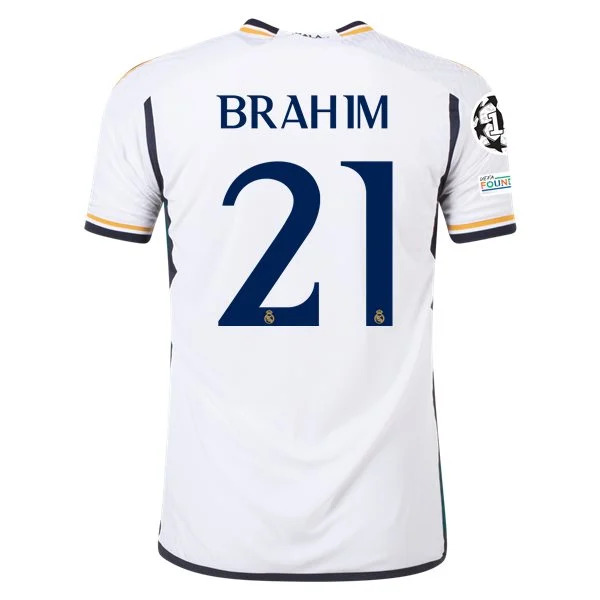 Men's Authentic Adidas Brahim Real Madrid Home Jersey 2324
