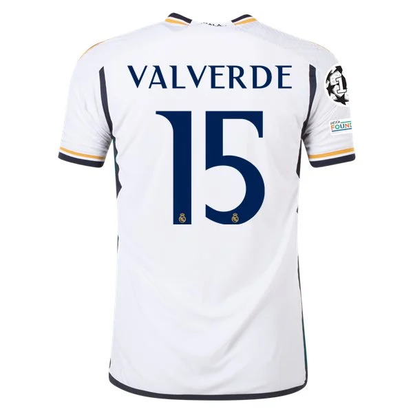 Men's Authentic Adidas Valverde Real Madrid Home Jersey 2324