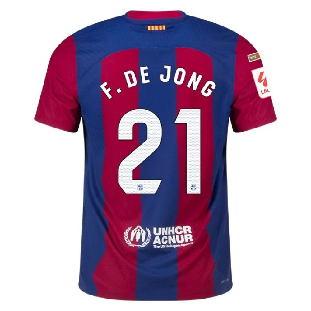 Men's Authentic Nike F. De Jong Barcelona Home Jersey 2324