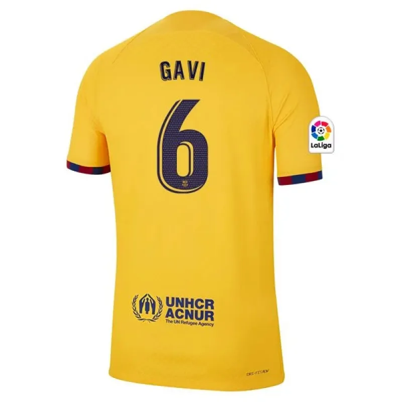 Men's Authentic Nike Gavi Barcelona Fourth Jersey 2223