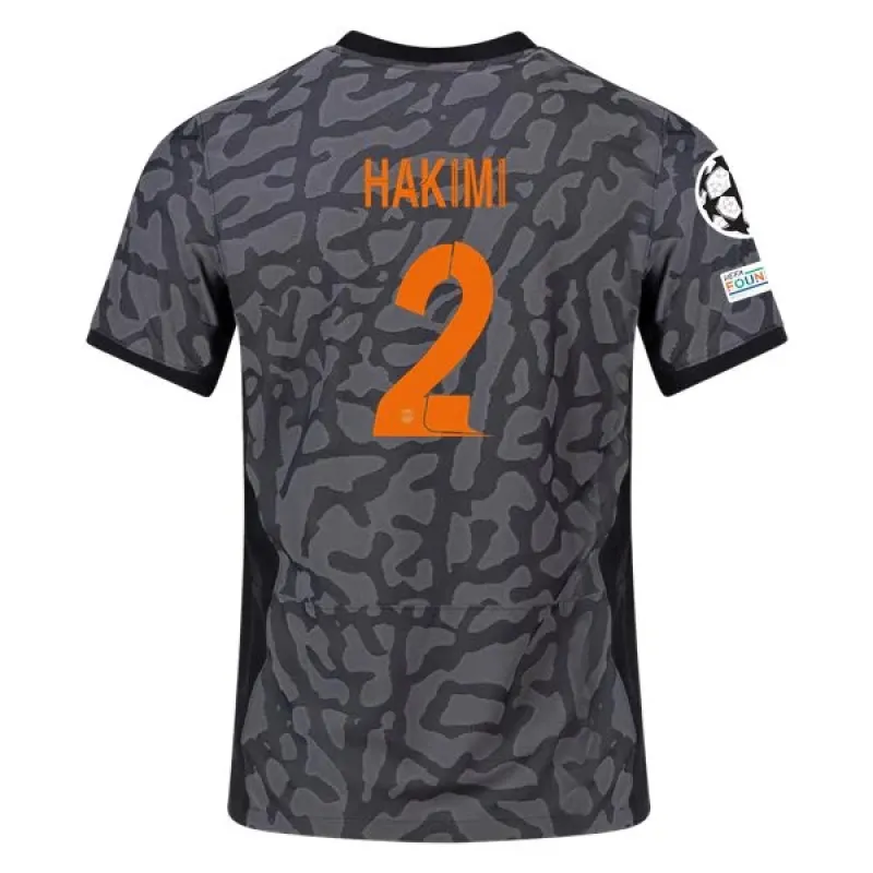 Men's Authentic Nike Hakimi Paris Saint-Germain Third Jersey 2324 - UCL