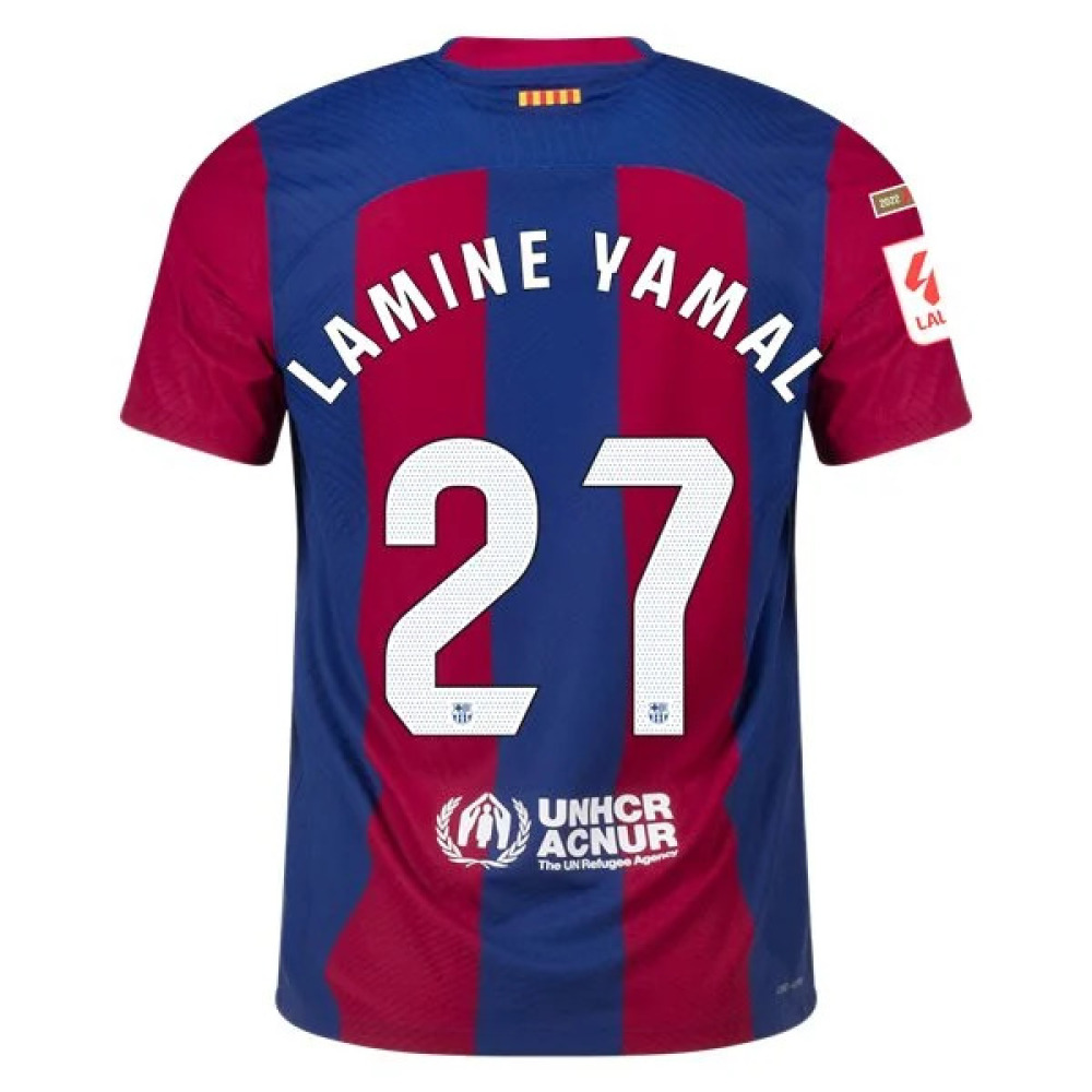 Men's Authentic Nike Lamine Yamal Barcelona Home Jersey 2324