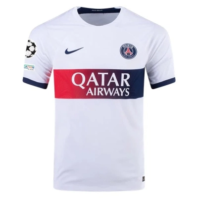Men's Authentic Nike Paris Saint-Germain Away Jersey 2324 - UCL 01