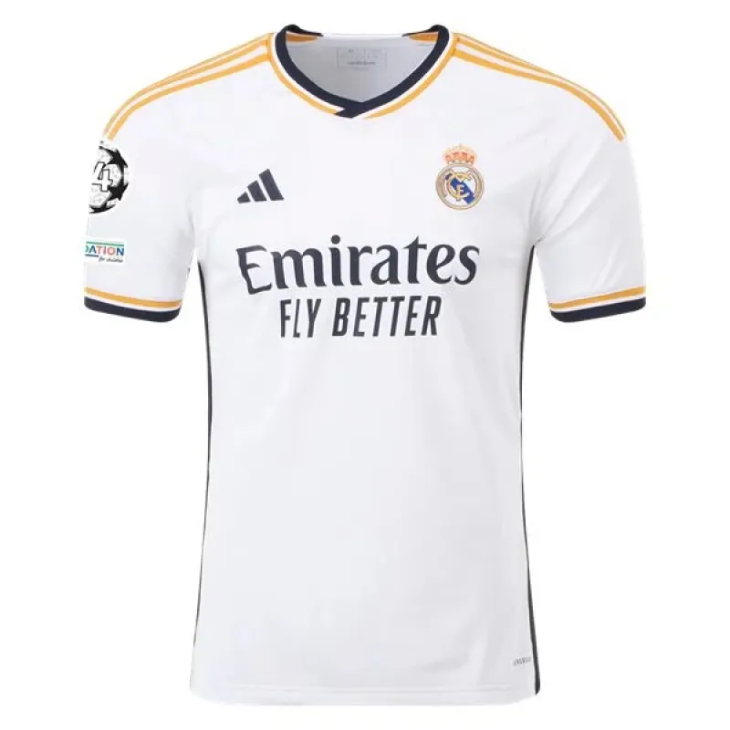 Men's Replica Adidas Alaba Real Madrid Home Jersey 2324