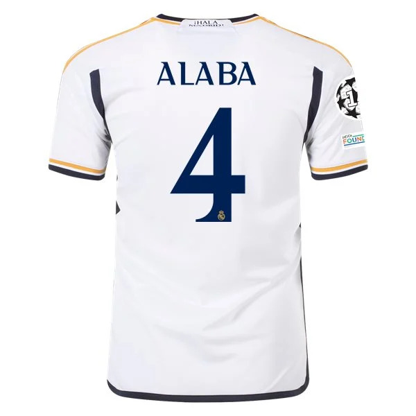 Men's Replica Adidas Alaba Real Madrid Home Jersey 2324