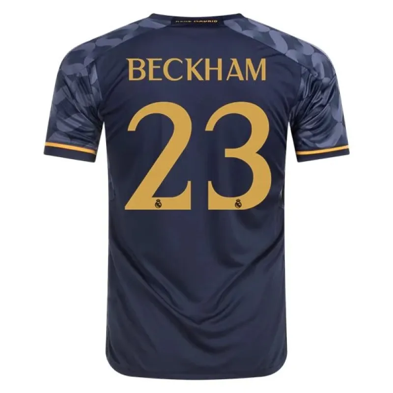 Men's Replica Adidas Beckham Real Madrid Away Jersey 2324