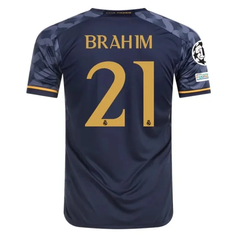Men's Replica Adidas Brahim Real Madrid Away Jersey 2324
