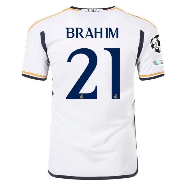 Men's Replica Adidas Brahim Real Madrid Home Jersey 2324