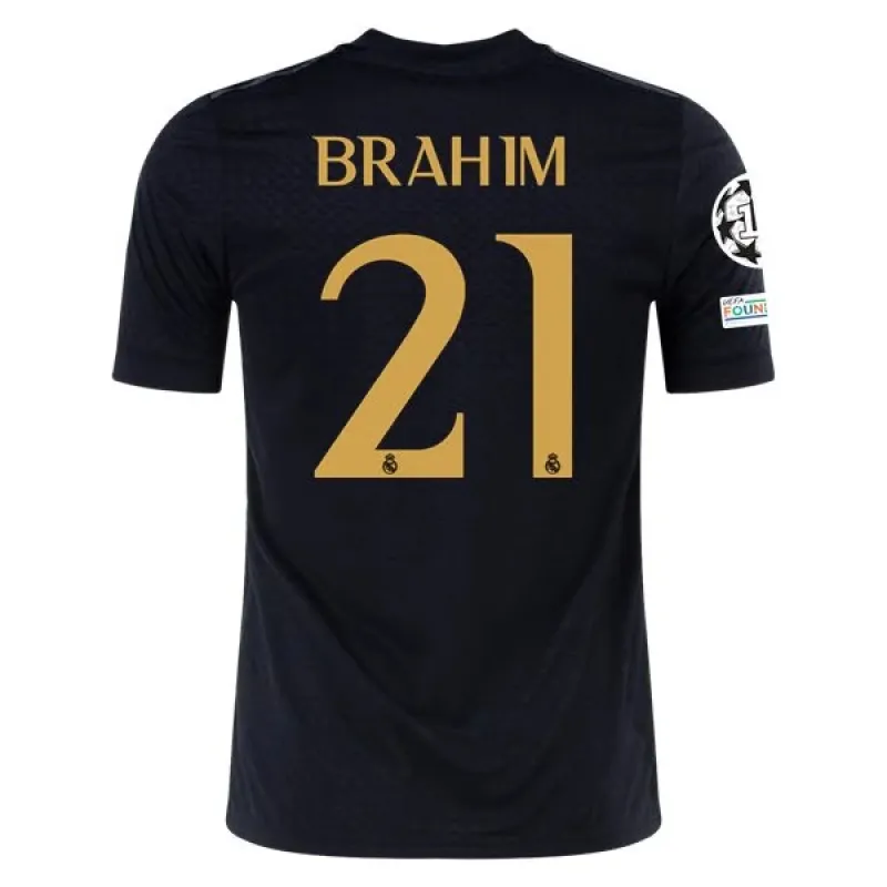 Men's Replica Adidas Brahim Real Madrid Lifestyler Third Jersey 2324 - UCL