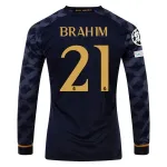 Men's Replica Adidas Brahim Real Madrid Long Sleeve Away Jersey 2324