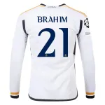Men's Replica Adidas Brahim Real Madrid Long Sleeve Home Jersey 2324