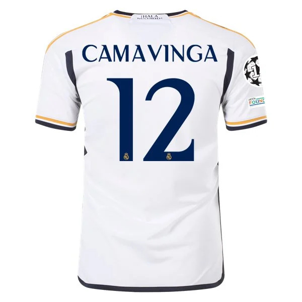 Men's Replica Adidas Camavinga Real Madrid Home Jersey 2324