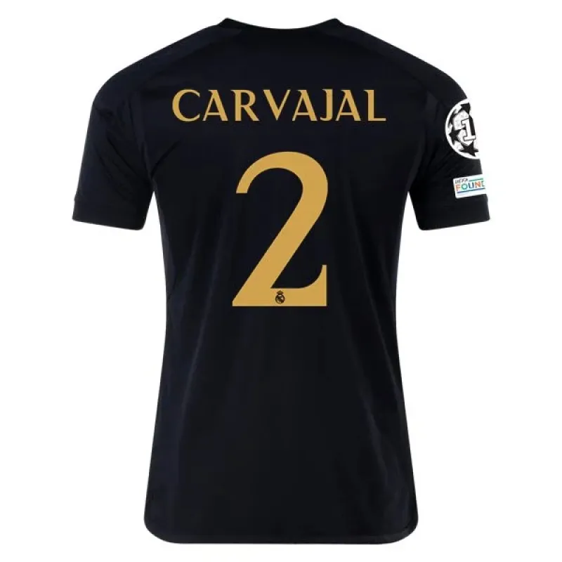 Men's Replica Adidas Carvajal Real Madrid Third Jersey 2324 - UCL