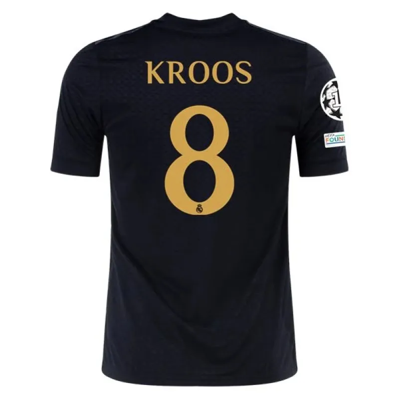 Men's Replica Adidas Kroos Real Madrid Lifestyler Third Jersey 2324 - UCL
