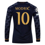 Men's Replica Adidas Modric Real Madrid Long Sleeve Away Jersey 2324