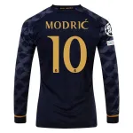 Men's Replica Adidas Modric Real Madrid Long Sleeve Away Jersey 2324