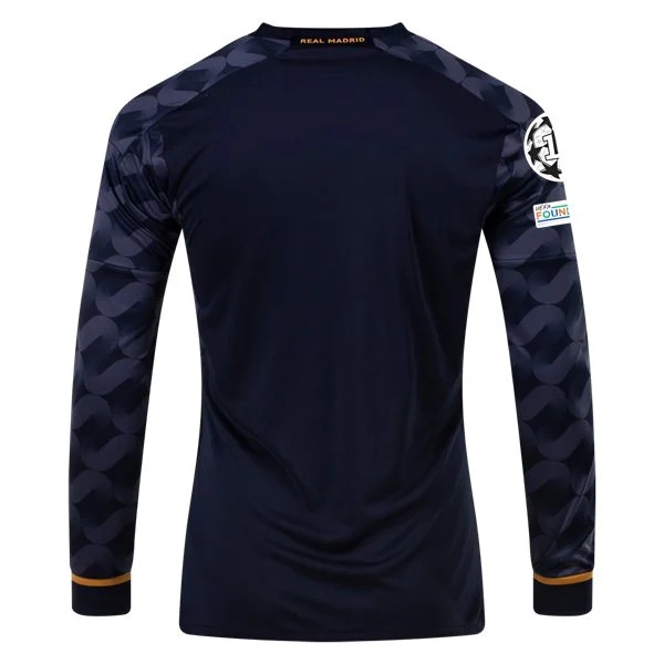 Men's Replica Adidas Real Madrid Long Sleeve Away Jersey 2324 - UCL