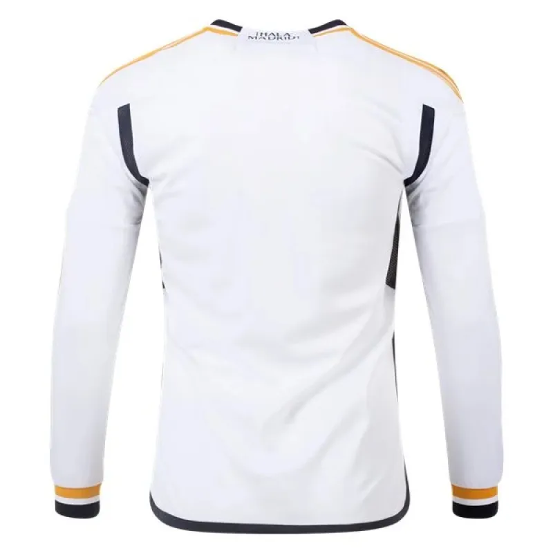 Men's Replica Adidas Real Madrid Long Sleeve Home Jersey 2324