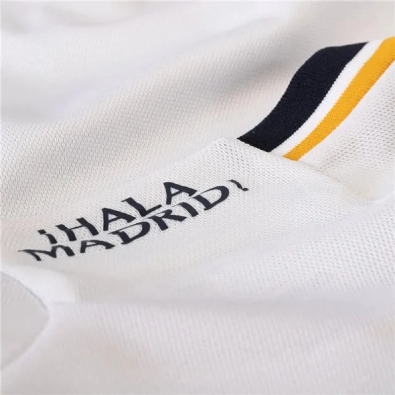 Men's Replica Adidas Real Madrid Long Sleeve Home Jersey 2324