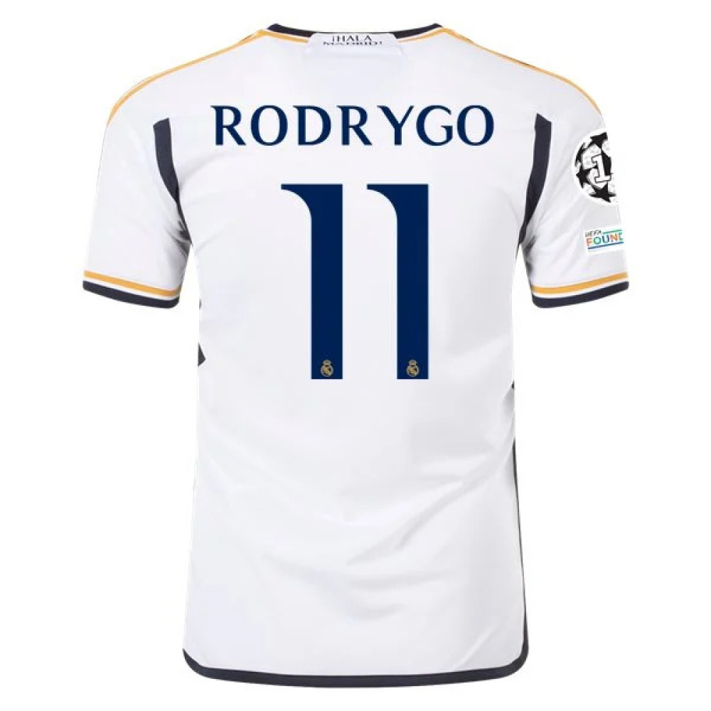 Men's Replica Adidas Rodrygo Real Madrid Home Jersey 2324