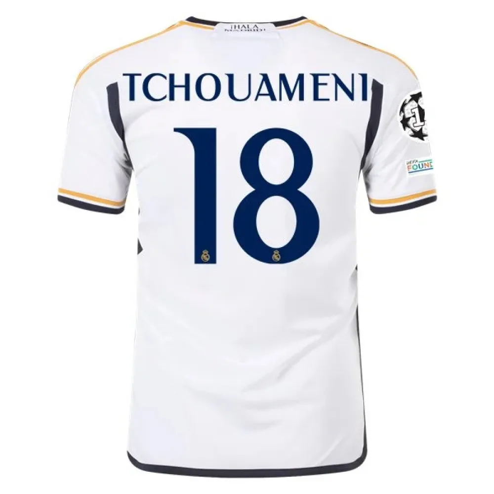 Men's Replica Adidas Tchouameni Real Madrid Home Jersey 2324