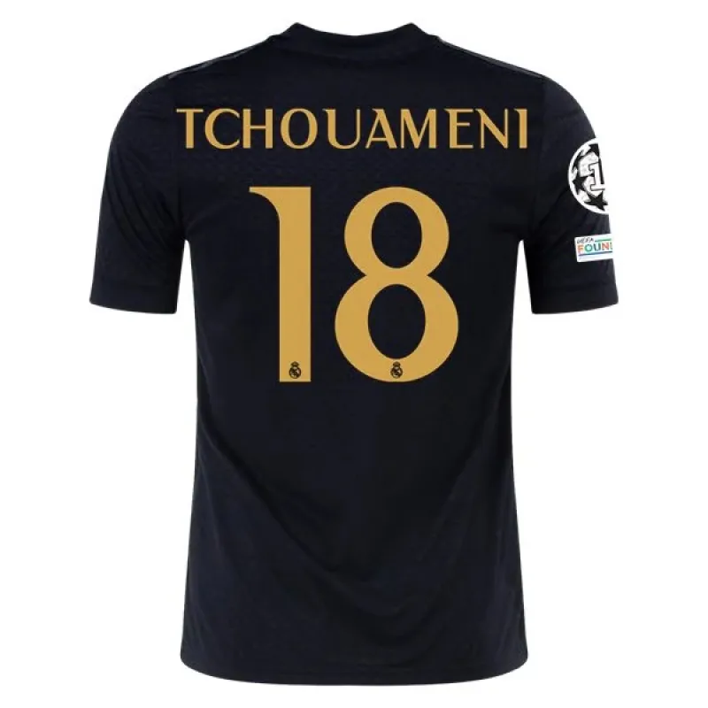 Men's Replica Adidas Tchouameni Real Madrid Lifestyler Third Jersey 2324 - UCL