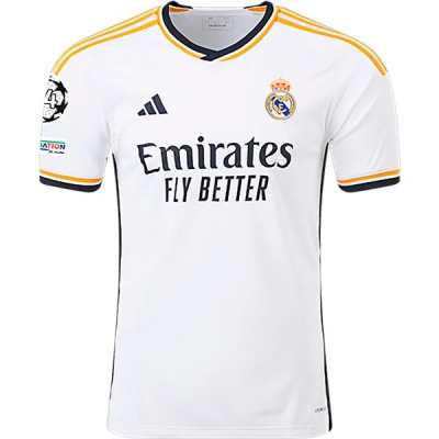 Men's Replica Adidas Vini Jr. Real Madrid Home Jersey 2324 01