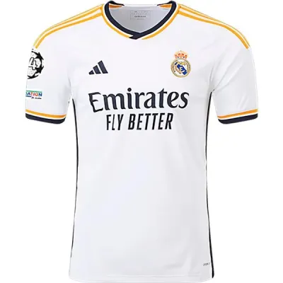 Men's Replica Adidas Vini Jr. Real Madrid Home Jersey 2324 01