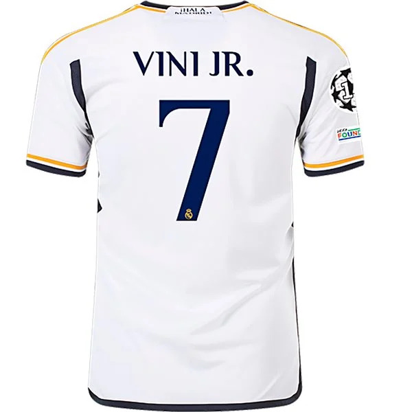 Men's Replica Adidas Vini Jr. Real Madrid Home Jersey 2324
