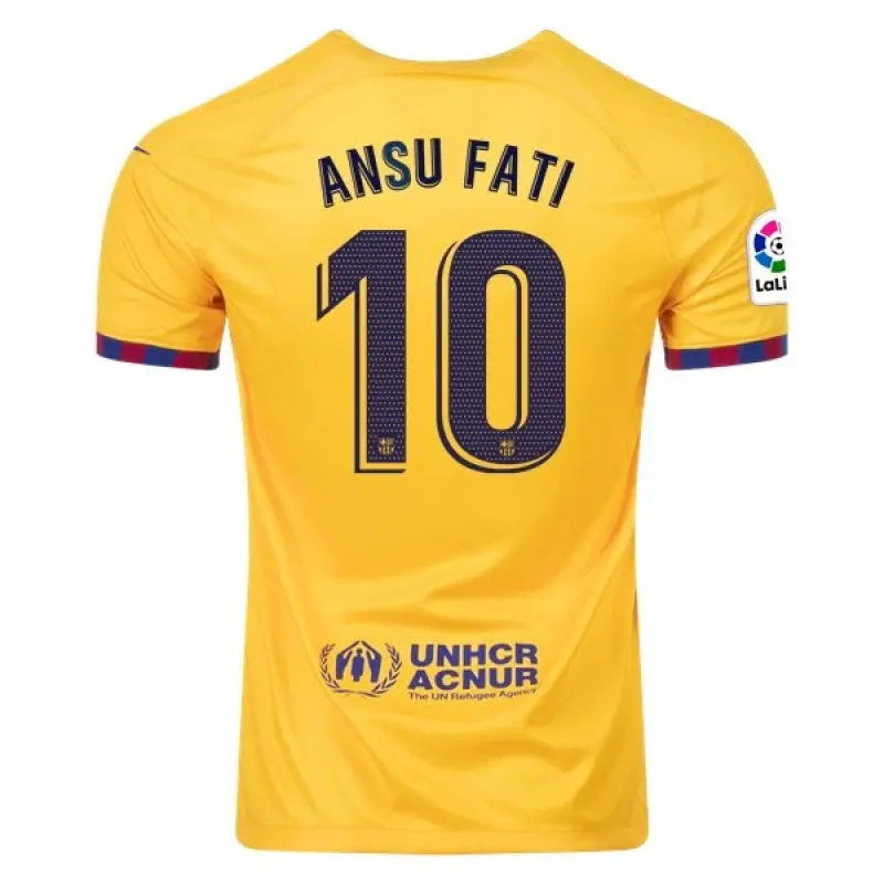 Men's Replica Nike Ansu Fati Barcelona Fourth Jersey 2223