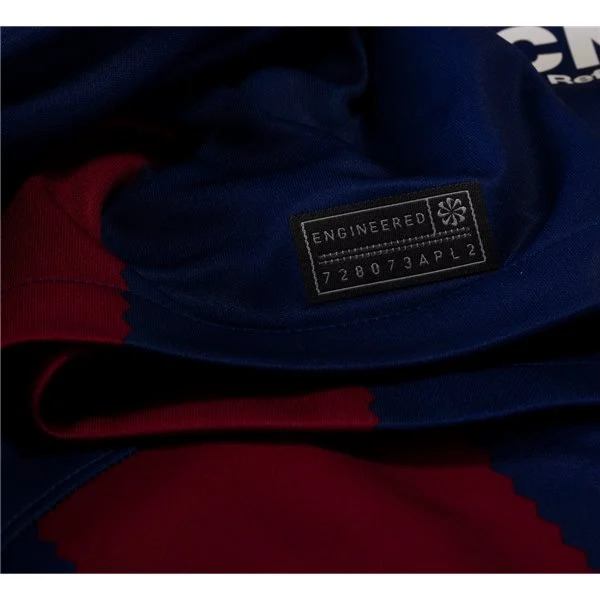 Men's Replica Nike Barcelona Long Sleeve Home Jersey 2324