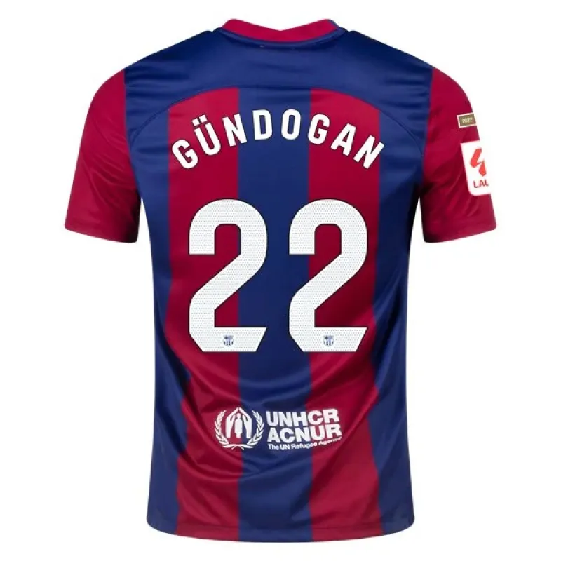 Men's Replica Nike Gundogan Barcelona Home Jersey 2324