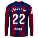 Men's Replica Nike Gundogan Barcelona Long Sleeve Home Jersey 2324