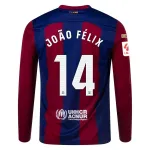 Men's Replica Nike Joao Felix Barcelona Long Sleeve Home Jersey 2324