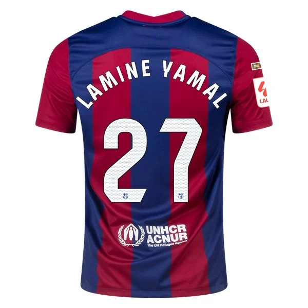 Men's Replica Nike Lamine Yamal Barcelona Home Jersey 2324