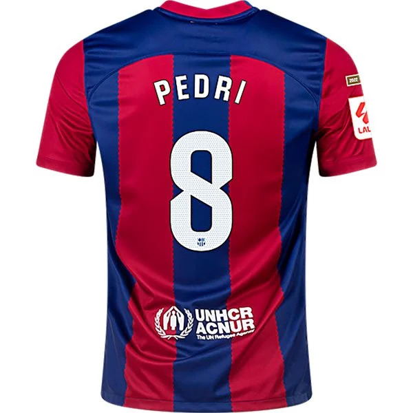 Men's Replica Nike Pedri Barcelona Home Jersey 2324