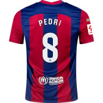 Men's Replica Nike Pedri Barcelona Home Jersey 2324