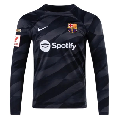 Men's Replica Nike Ter Stegen Barcelona Long Sleeve Goalkeeper Jersey 2324 01