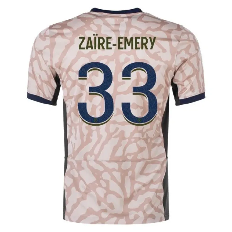 Men's Replica Nike Zaire-Emery Paris Saint-Germain Fourth Jersey 2324
