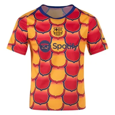 Nike Barcelona Pre Match Training Jersey 2324 GoldRed 01