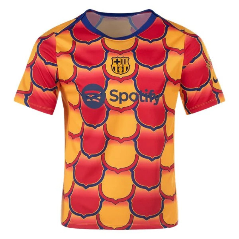 Nike Barcelona Pre Match Training Jersey 2324 GoldRed