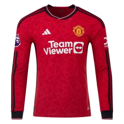 Men's Authentic Adidas Antony Manchester United Long Sleeve Home Jersey 2324 01