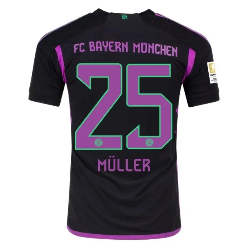 Men's Authentic Adidas Muller Bayern Munich Away Jersey 2324