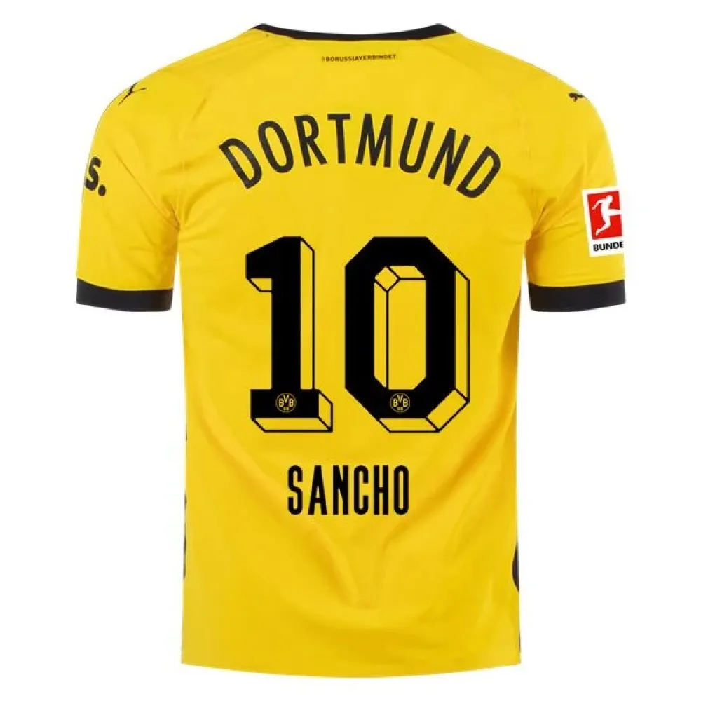 Men's Authentic Puma Sancho Borussia Dortmund Home Jersey 2324