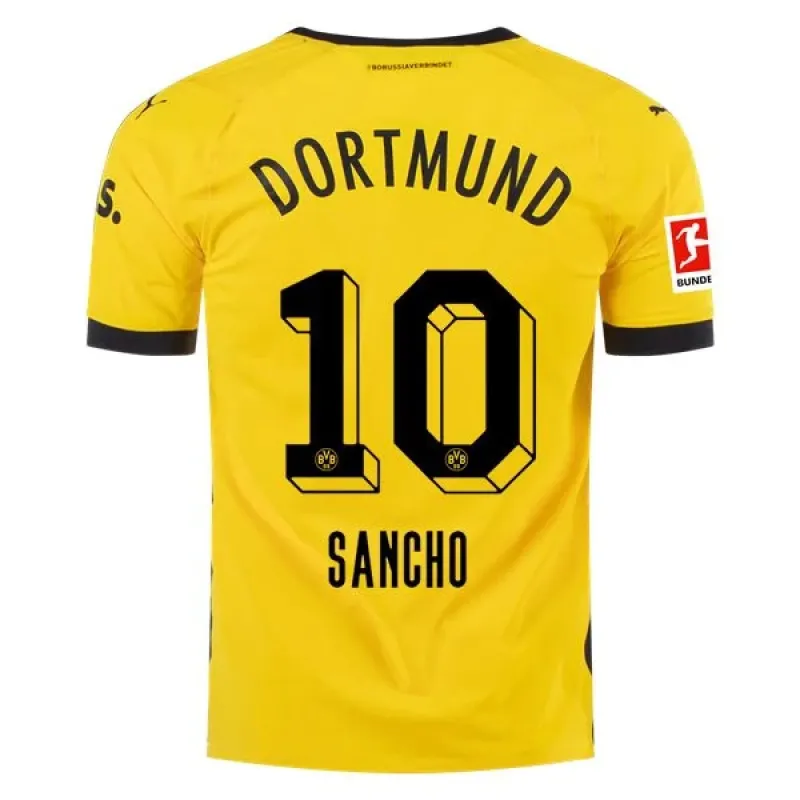 Men's Authentic Puma Sancho Borussia Dortmund Home Jersey 2324